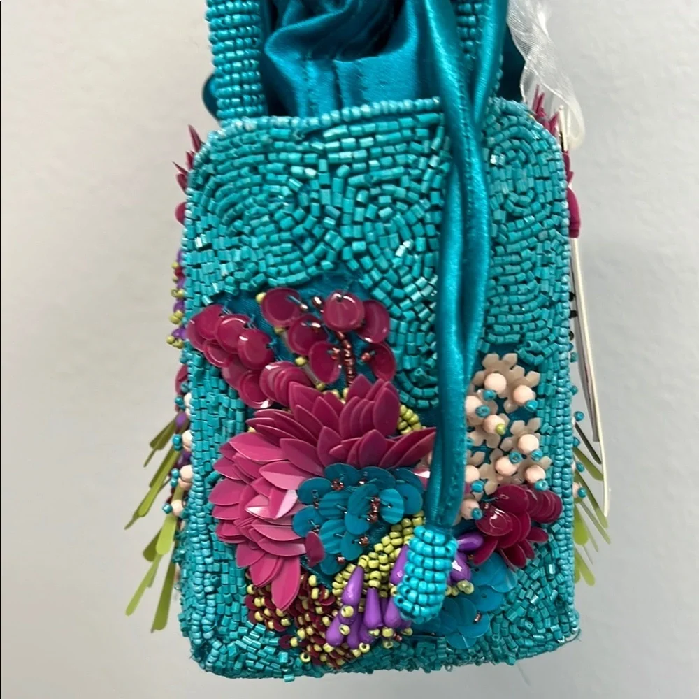 Playful Vibrant Blue & Purple Mini Beaded Bag 🩵 - Picture 9 of 11